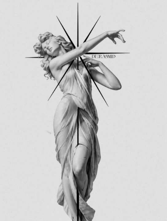 Client reference: classical statue with geometric lines